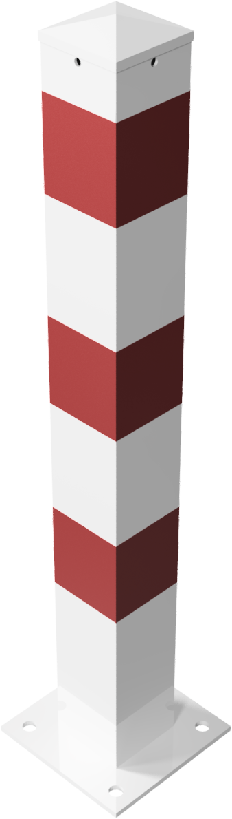 Absperrpfosten Typ 40100PB_x000D_ zum Aufdübeln, 100x100mm,_x000D_ feuerverzinkt, weiß beschichtet m