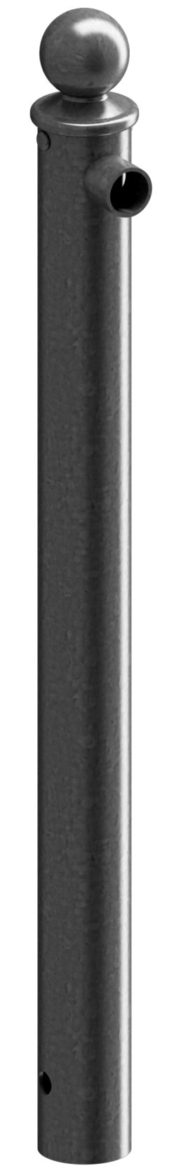 Endpfosten für Schutzgeländer_x000D_ Ø60mm, mit Alu-Kugelkopf_x000D_ Gesamtlänge 800mm,_x000D_ für O