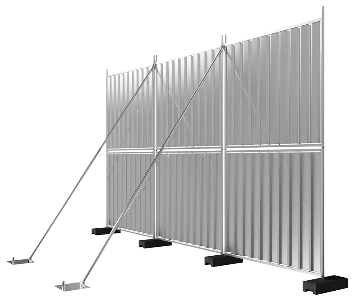 Trapezzaun - Stützstrebe bestehend aus:_x000D_ 2x Verbindungsschelle für Bauzaun (Art.-Nr. 3VB10)_x0