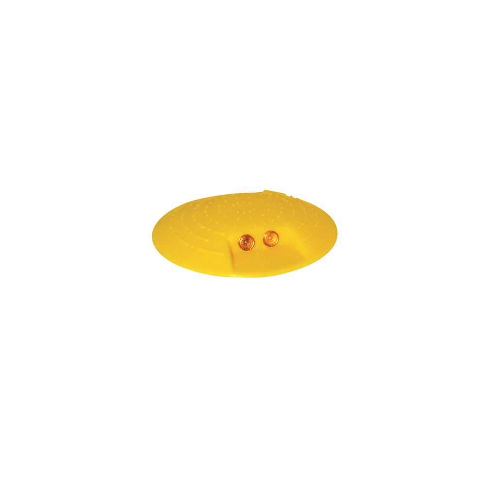 Markierungsknopf - Ø 120 mm_x000D_ beidseitig mit zwei Reflexlinsen_x000D_ Ausführung: gelb zum Aufk