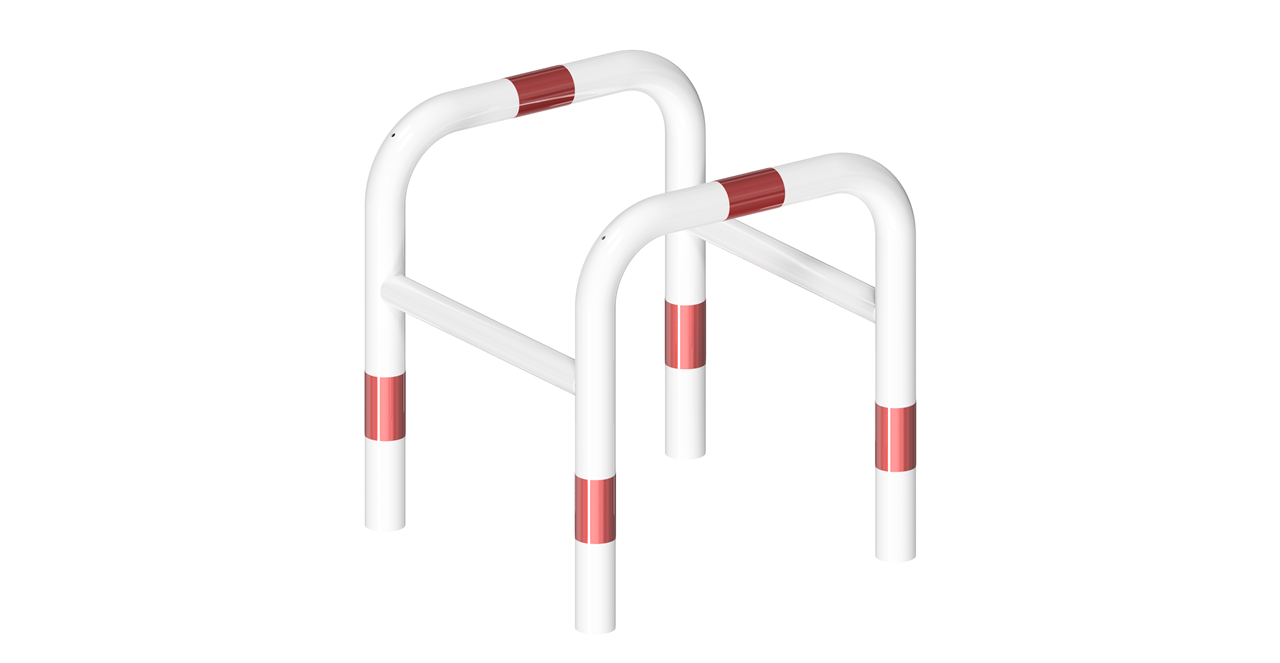 umlaufender Säulenschutz - zum Aufdübeln -_x000D_ bestehend aus 2 Steckbaren Rohrbügeln Ø60mm,_x000D