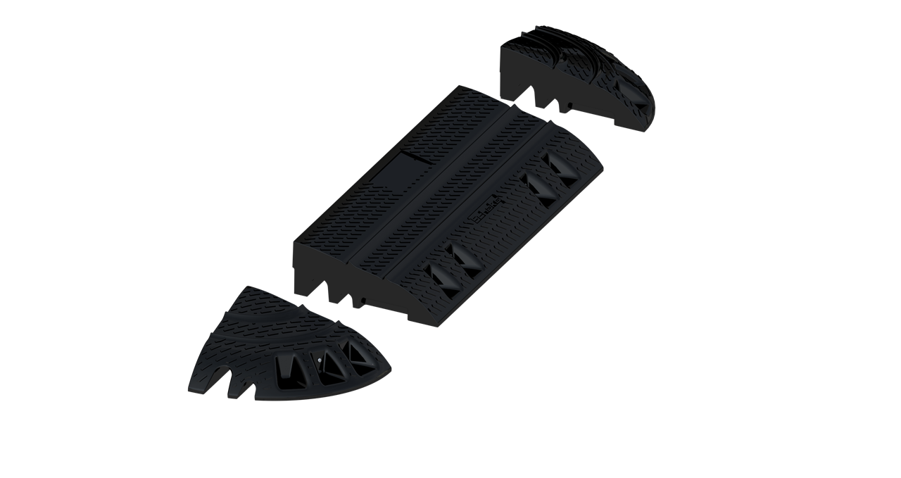 Bordsteinrampe 120mm hoch aus Recyclingmaterial für mobilen und flexiblen Einsatz an Borsteinen oder