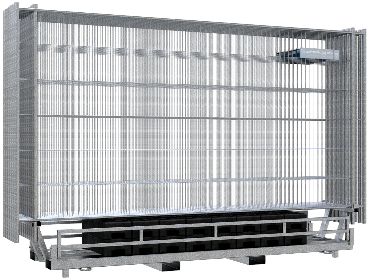 Bauzaunset mit Twinpalette 15_x000D_ bestehend aus:_x000D_ 15 x Mobilzaun "Profi P" mit Haken und Ös