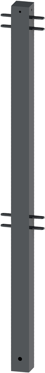 Stadtzaun - Mittelpfosten mit Flachkopf,_x000D_ Vierkantrohr 70x70mm mit Stahlkappe,_x000D_ Höhe 100
