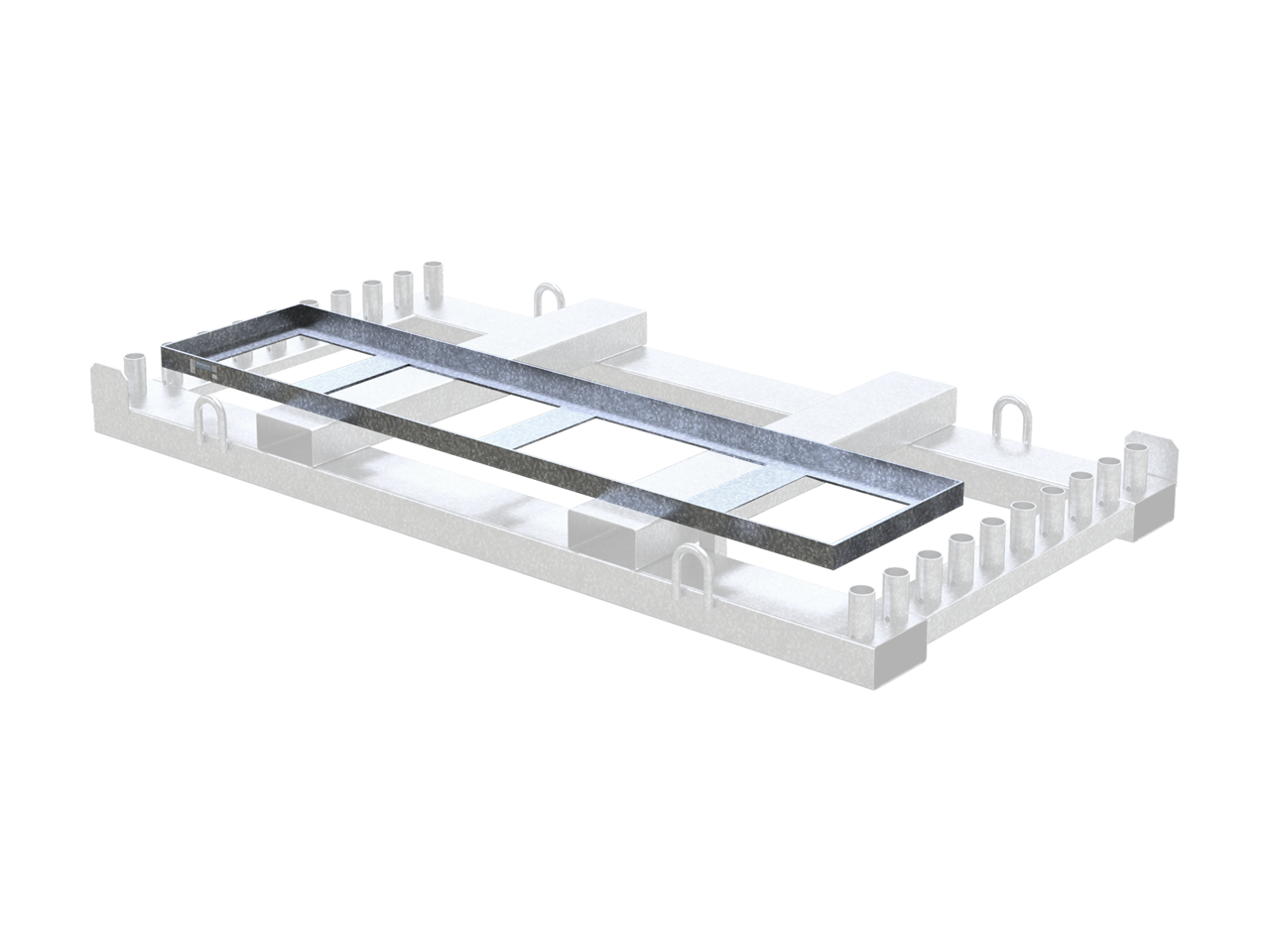 Aufsatzteil Fußplattentraverse_x000D_ stabile Stahlkonstruktion, kombinierbar mit der Lager- und Tra