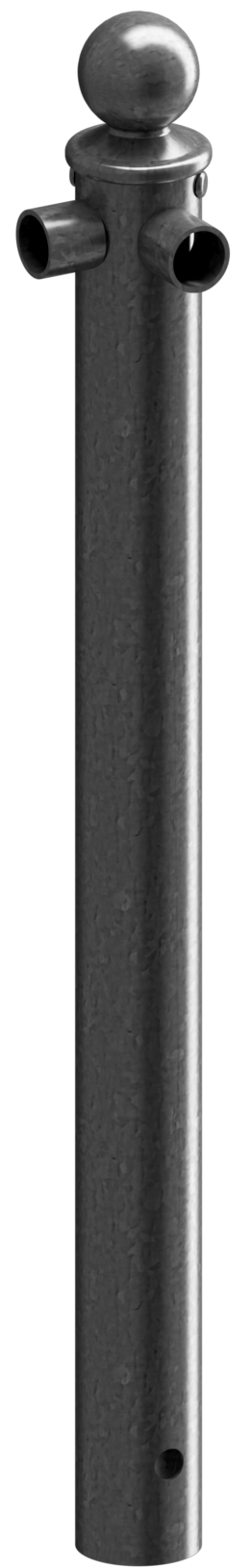 Eckpfosten für Schutzgeländer_x000D_ Ø60mm, mit Alu-Kugelkopf_x000D_ Gesamtlänge 800mm,_x000D_ für O