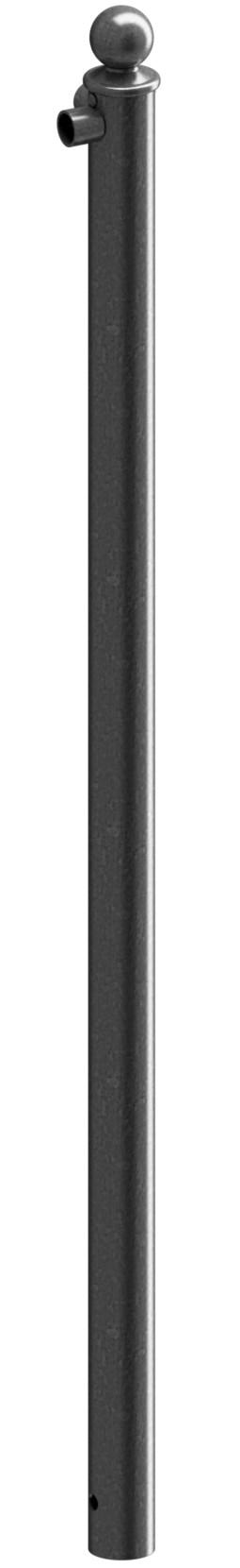 Eckpfosten für Schutzgeländer_x000D_ Ø60mm, mit Alu-Kugelkopf_x000D_ Gesamtlänge 1500mm,_x000D_ für