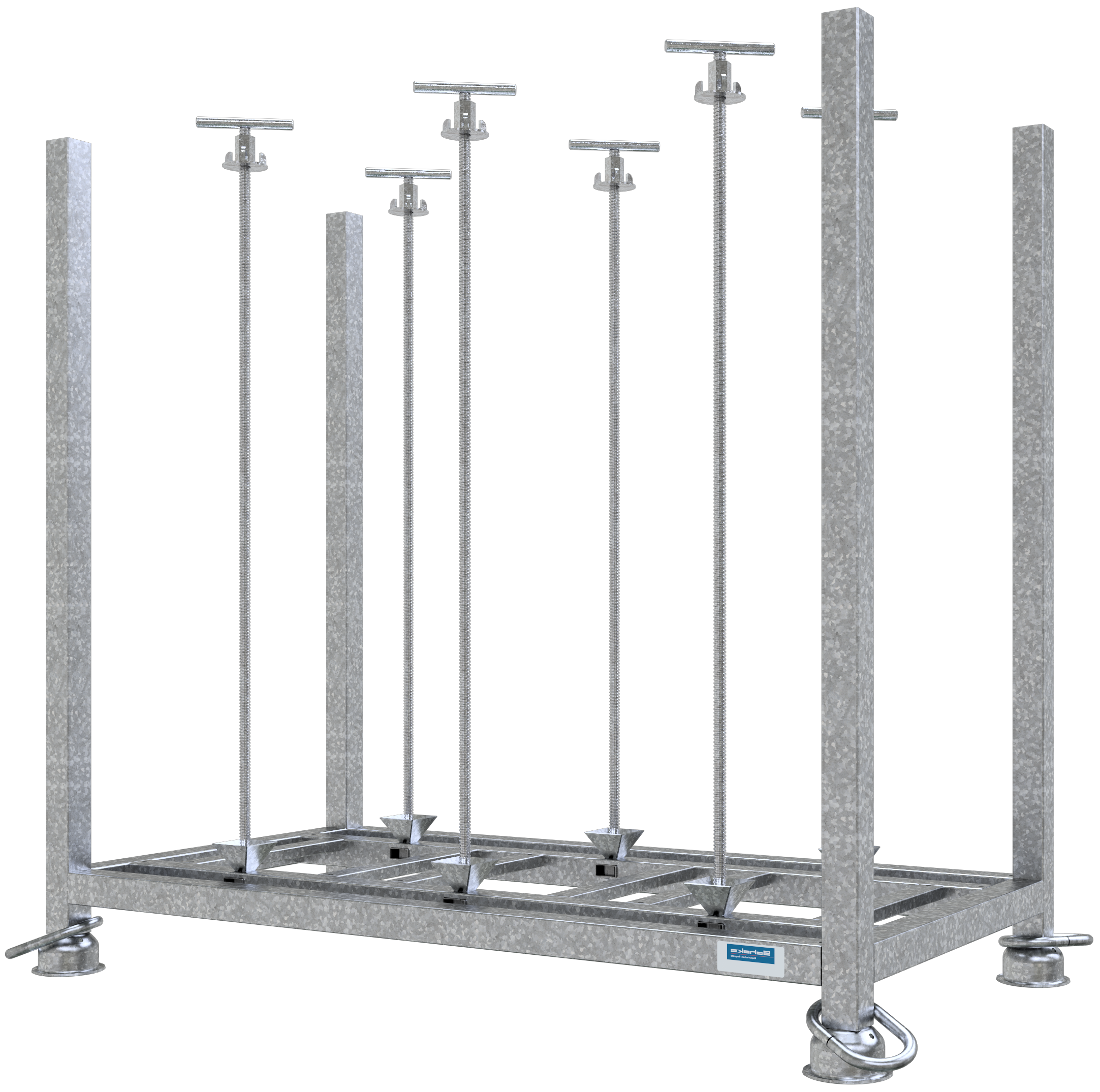Palette für Leitkegel_x000D_ Stapelpalette zur Aufnahme von sowohl ein- als auch zweiteiligen